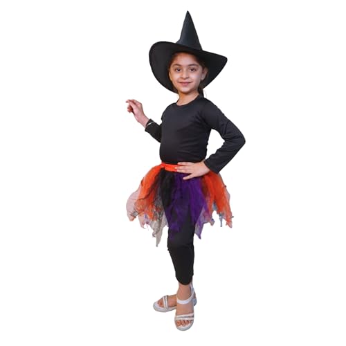 Image of Kaku Fancy Dresses Holloween Skirt Cap Set For Girl|Skirt Cap Set For Annual Function /Holloween Party /Competition - Girl, 3-4 Years