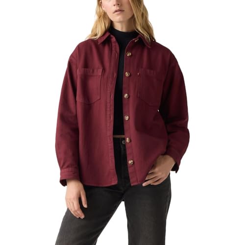 Levi's Women's Iris Overshirt, (New) Chocolate Truffle, Small