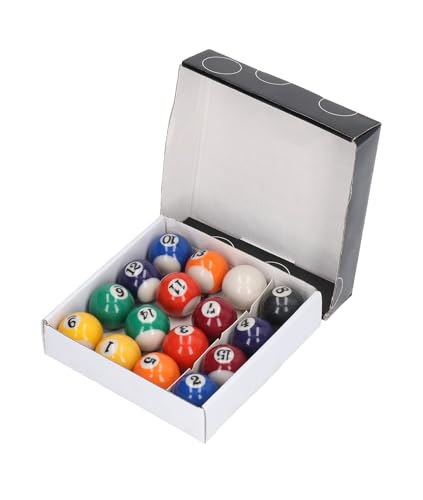 Mini Billiard Balls, 16 Pool Balls Set, 1-1/4