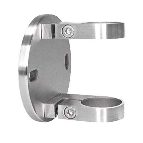 PRIOstahl Ancoraggio da parete in acciaio inox V2A, supporto per pali da 42,4 mm, supporto da parete, resistente alla corrosione, per interni ed esterni