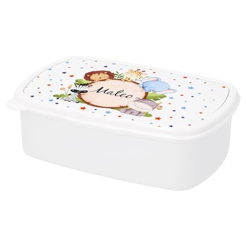 Kembilove Fiambrera Personalizada Infantil Selva – Plástico libre de BPA + tapa hermética – Segura y Práctica para Meriendas y Desayunos – Fiambrera Niños Guardería Colegio Excursiones