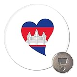 Huuraa Magnet Kambodscha Flagge Herz 59mm Kühlschrankmagnet r& Flaschenöffner Geschenkidee