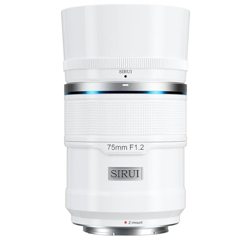 SIRUI Sniper 75mm オートフォーカスレンズ、F1.2 望遠 APS-C カメラレンズ、Z8、Z9、Z5、Z6、Z7、Zfc 用 (Z マウント、ホワイト)