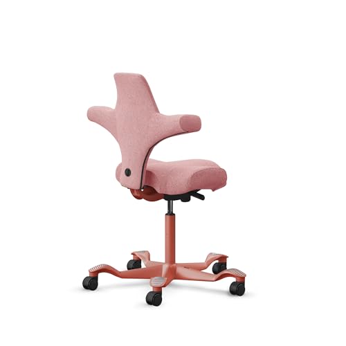 Image of HAG Capisco Sit to Stand Chair-Blush Rose Frame-Upholstered Pink Blush