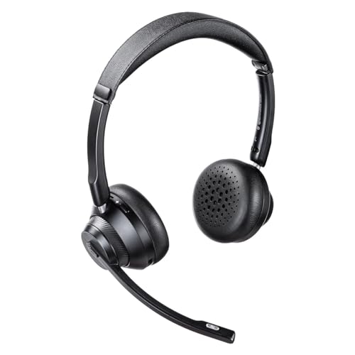 【2個セット】サンワダイレクト ヘッドセット Bluetooth ワイヤレス デュアルマイク ノイズキャンセル USB-A有線接続可能 両耳 WEB会議 PC用ヘッドセット ヘッドフォン 400-BTSH026BK