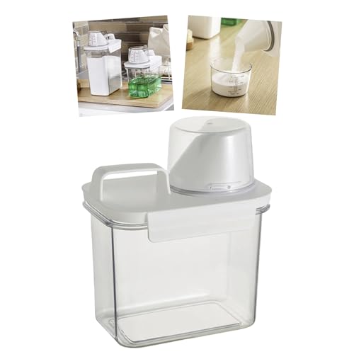 スタートサイド 詰め替え用 ランドリーボトル 洗濯ビーズ 詰め替え 収納ケース メモリ付き 蓋つきプラスチック収納 収納ボトル (透明 1100ml)