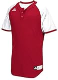 Adidas Diamond King 2.0 Mens 2-Button Henley Baseball Jersey M Power Red/White