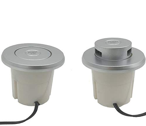 Desk USB Power Grommet Pop Up USB Hub Recessed USB Outlet for Countertop Sofa Built in Power Dock Station with 2 USB Ports Silver Color.