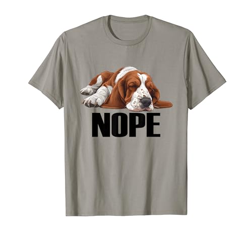 Basset Hound Nope Funny Lazy Dog Breed T-Shirt for Men Women Kids