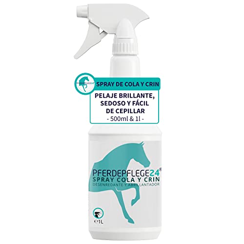PFERDEPFLEGE24 Spray cola y crin abrillantador y desenredante para caballos en 500ml & 1l - Abrillanta, desenreda y cuida el pelaje sin agredirlo - Accesorios para el caballo y cuidado del caballo