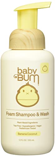 Image of Baby Bum Shampoo & Wash Tear Free Foaming Soap for Sensitive Skin with Nourishing Coconut Oil Banana Coconut Scent Gluten Free & Vegan 12 fl oz