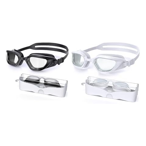 Vegemono Swim Goggles, 2 Pack Swimming Goggles Adults, Anti-Fog UV Protection Goggles, No Leaking Pool Goggles for Men Women Cover