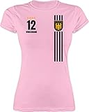 Shirt Damen personalisiert mit Namen - Fussball EM 2024 Fanartikel - Trikot Style Deutschland - XL - Rosa - Tshirt Frauen wm t-Shirt t-schirt Funshirts für t t- fußball Shirts - L191