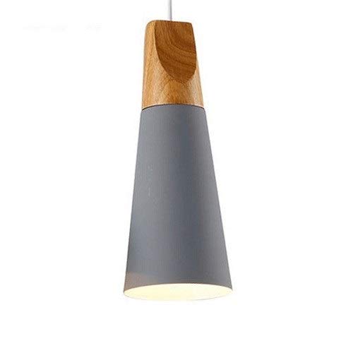 Suspension de plafond en bois et métal gris, petit lustre moderne et créatif pour la chambre
