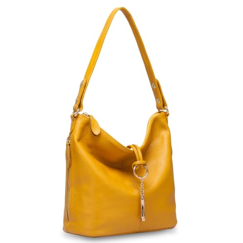 Image of Fashion Designer Women Shoulder Bag Metal Tassel Real Leather Tote Handbag Ladies Crossbody