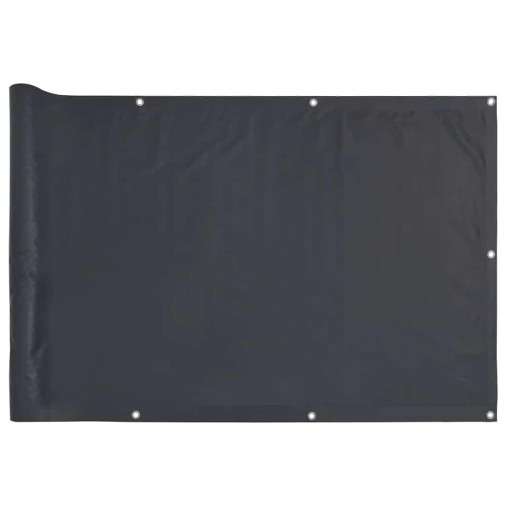Balcony Privacy Screen Anthracite 500x90 cm PVC Weather Resistant Fence Roll for Garden Balcony Windbreak Shade Easy Install with Eyelets