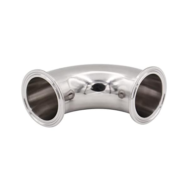 dernord Sanitär Hülse Bogen 90 Grad Rohrverschraubungen SS304 Tri Klemme 2" Tube OD – Bild 3