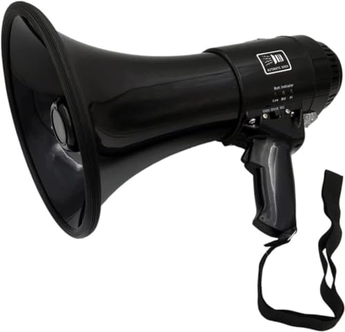 Cheerleading Megaphone Speaker Megaphone 50W High Power Bullhorn Speaker Adjustable Volume Control Outdoor Activities Safety Drills Bullhorn