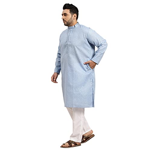 Image of SOJANYA (Since 1958, Men's Silk Blend Grey Kurta Pyjama & Silk Blend Jacket Combo