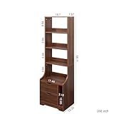 kidfeuyu Night Stand with Bookshelf, Night Stand with 2 Storage Drawers for Bedroom