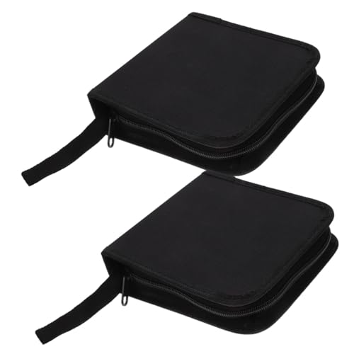 Ciieeo 2Pcs Portable Zipper CD Storage Holder Dvd Organizer Bag for Travel Capacity Design for Discs Lovers and Gamers