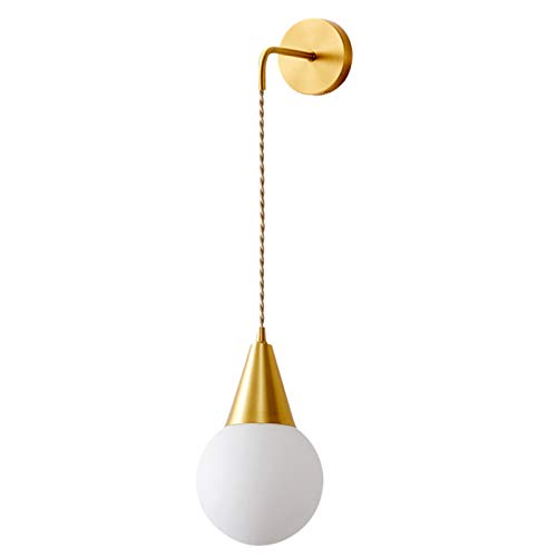 Aplique de pared nórdico minimalista LED y lámpara de cristal blanco para dormitorio y loft