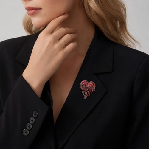 Image of Fashion Rhinestone Heart Brooch Pin for Women