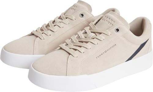 Tommy Hilfiger Herren Court Sneaker Premium aus Leder, Braun (Classic Stone), 44 – Ansicht 4