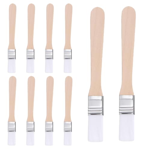 AOEVUIR Lot de 10 pinceaux de peinture en nylon réutilisables en bois pour peindre le bricolage
