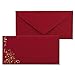 Produktbild 25x Briefumschläge mit Metallic Sternen - DIN Lang - Gold geprägter Sternenregen - Farbe: dunkelrot, Nassklebung, 120 g/m² - 110 x 220 mm - ideal für Weihnachten