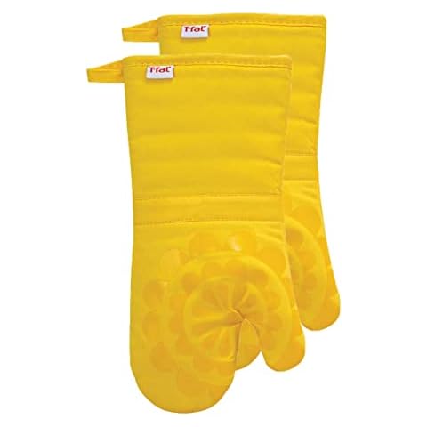 T-Fal Cotton Silicone Oven Mitts in Lemon Cover