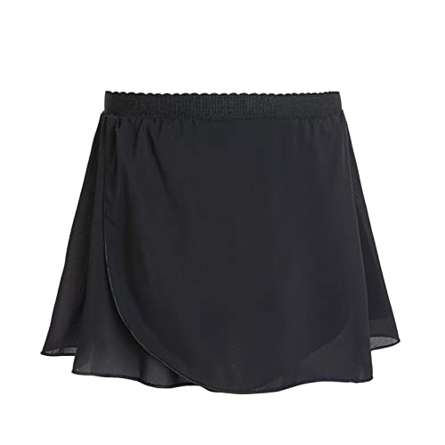 Little Girls Basic Dance Skirts Size 6-7 Years Old Black Pull On Stretchy Wrap Flowy Summer Dress For Dance Ballet Lovers Training #TOP23
