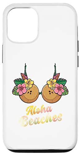 Aloha Beaches Funny Summer Coconut & Flower Bra Mujer Carcasa para iPhone 12/12 Pro