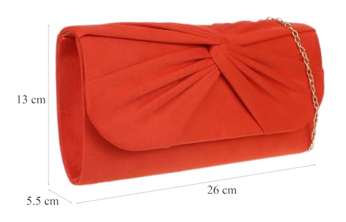 Sac à main rouge écarlate en faux daim Girly Handbags pour vos soirées