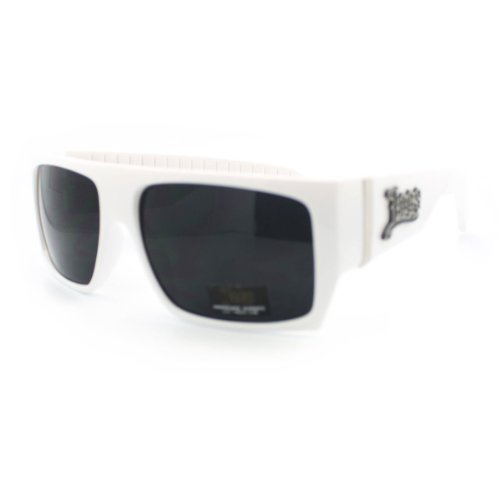 Locs Sunglasses Mens Flat Top Square Gangster Mob Fashion Shades White3