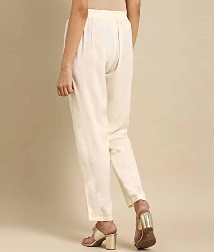 Image of rangita Women Rayon Solid Ankle Length Straight Pant