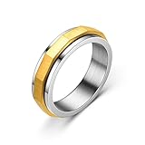 immagine prodotto YAHOYA Ansia Fidget Rings Anello Spinning Spinner in Acciaio Inossidabile per Uomini Donne 6mm Rhombus Section Lover Couple Rings