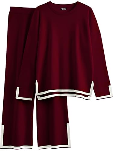 Image of Women's Winter Woolen Sweater with Pajama | Warm Winter Wear Cord Set | Woolen Tracksuit Loungewear Set