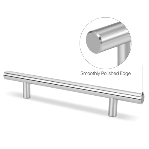 Flexzion 1 Pack Kitchen Cabinet Handles Silver Drawer Pulls 24 inch, 15 inch Hole Center, Stainless Steel T Bar with Satin Brushed Nickel, Hardware for Kitchen Cupboard Door Bathroom Furniture by Flexzion - Image 3