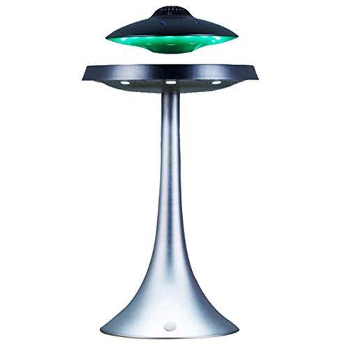 Altavoz OVNI con levitación magnética, Altavoz inalámbrico portátil Bluetooth con luz LED Lámpara de Luna levitante magnética Luz Nocturna, para Regalo de decoración del hogar