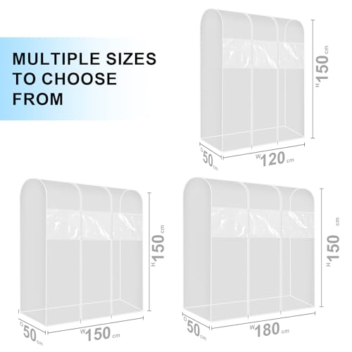 QH7 6ft Transparente Kleiderstange Stabile Schutzhülle mit Reißverschluss Klare Schutzhülle mit Reißverschluss für Kleiderständer zum Aufhängen von Kleidung (180 * 50 * 150 cm)