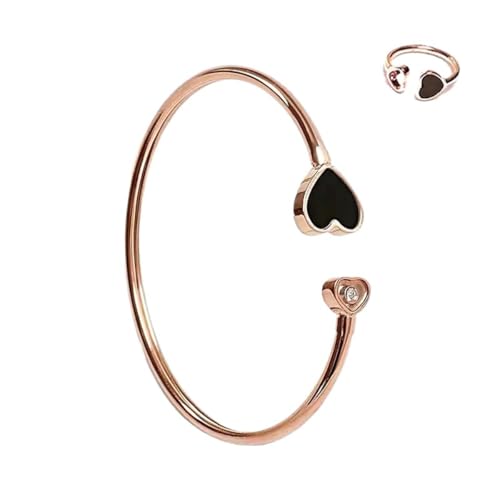 Bracelet 925 coeur or rose et agate premium, l'alliance de l'argent et de l'éclat