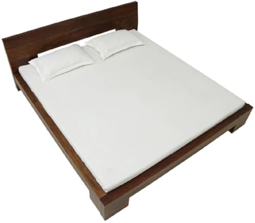 Image of King Bed Solid Sheesham Wood for Bedroom Delivery Condition-DIY(Do-It-Yourself) Solid Wood King Bed (Finish Color - Dark Walnut Finish, Delivery Condition - DIY(Do-It-Yourself))