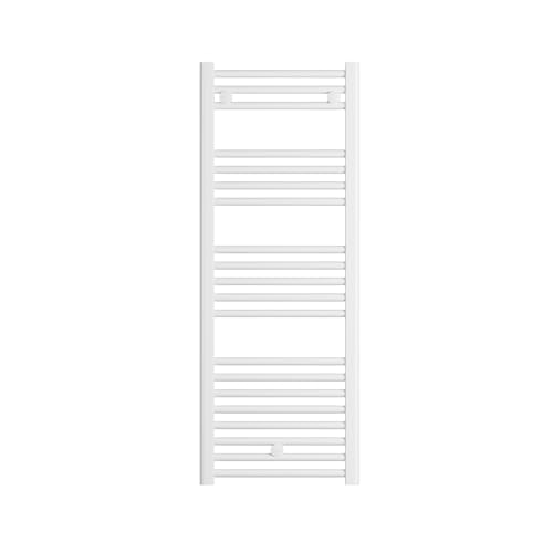 facula - Radiador Toallero DE Agua Ocean Blanco 1188x450mm | (NO Eléctrico) | 3 Soportes + purgador | Conexiones 3x1/2