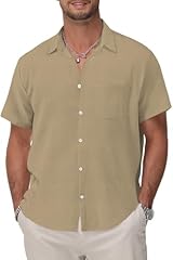Light Brown Cotton Button Down Shirt Men