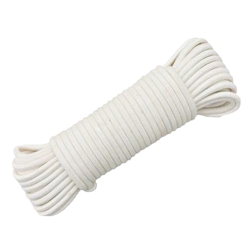 fKiZanthene Washing Line Rope, Total 10M Cotton Rope 4mm, Outdoor Clothes Lines for Outside, Washing Lines for Garden & Crafting