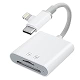 Certifié Apple MFi : lecteur de carte SD 2 en 1, dispose de cartes SD et MicroSD, deux emplacements pour les ports, vous pouvez facilement stocker les photos sur la carte SD sur votre iPhone/iPad/Mac/appareil photo, fonctions de lecture de carte mémoire polyvalentes, compatible avec les cartes mémoire SD/SDHC/SDXC/MicroSD/MicroSDXC/MicroSDHC, etc., qui prennent en charge l'accès simultané.