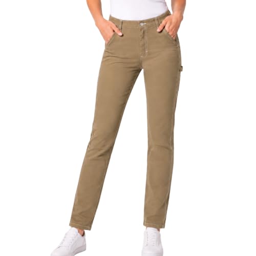 Image of Dickies Womens Casual Slim Fit Carpenter Pant-Non Stretch-Runs Small | Non-Stretch Utility Fabric with Functional Pockets, Runs Small So Size Up, Casual Styling That Pairs with Tees