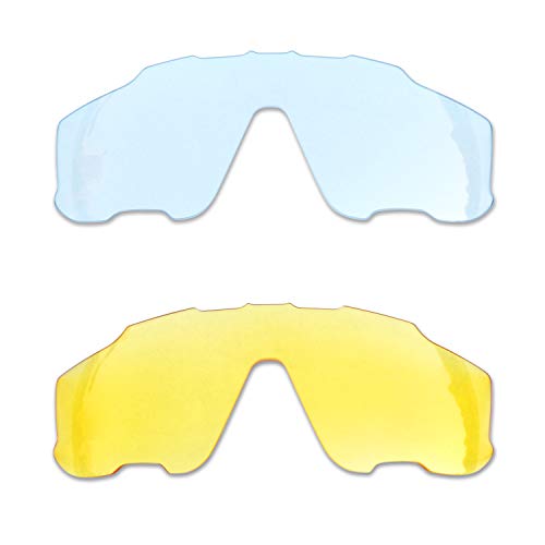 SOODASE Für Oakley Jawbreaker Sonnenbrillen Transparent/Transparentes Gelb 2 Paare Ersatzgläser Cover