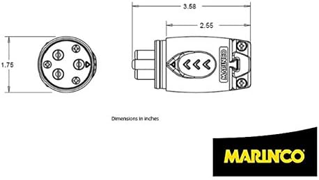 Marinco 12VBPS3 70A 3-Wire Trolling Motor Plug